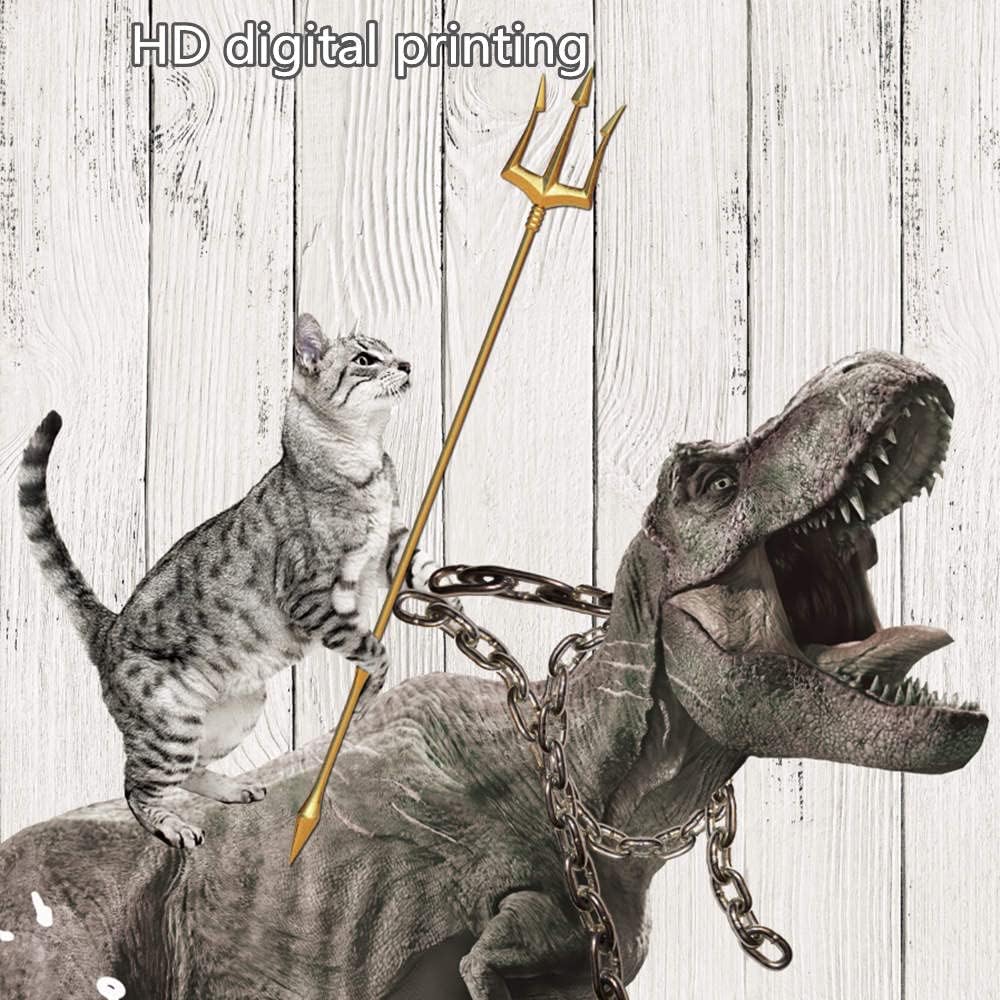 Cat Riding A Trex Shower Curtain