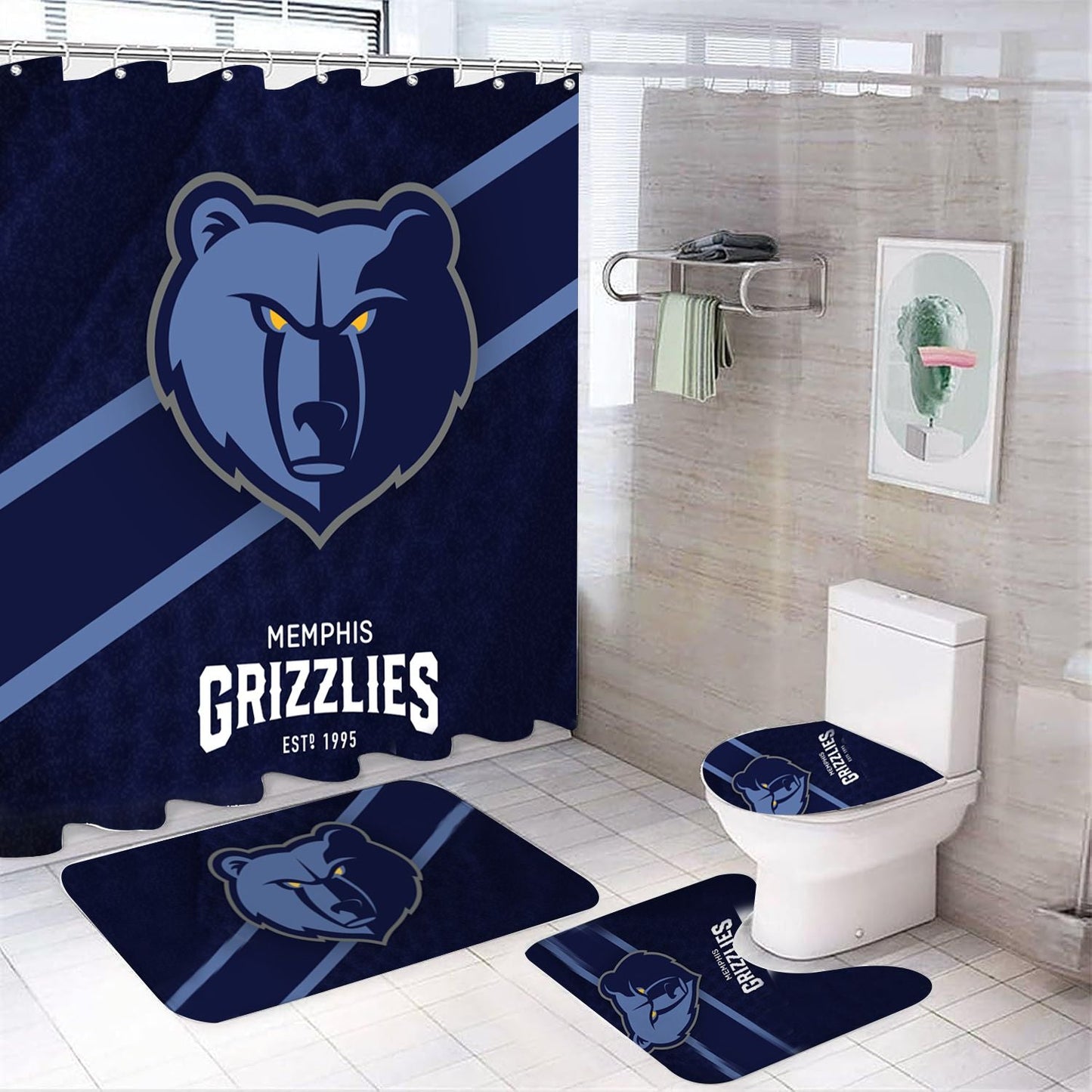 Basketball Sport Memphis Shower Curtain