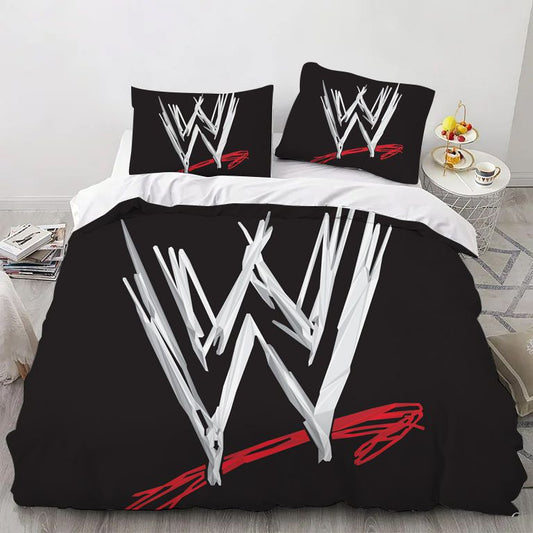 Black White World Wrestling Bedding Set