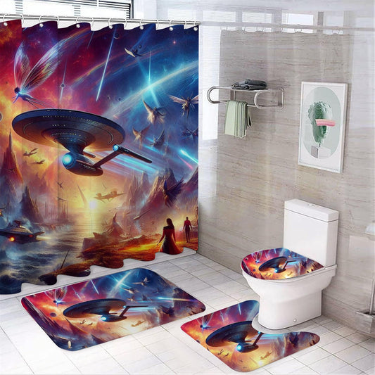 Fantasy Spaceship Shower Curtain