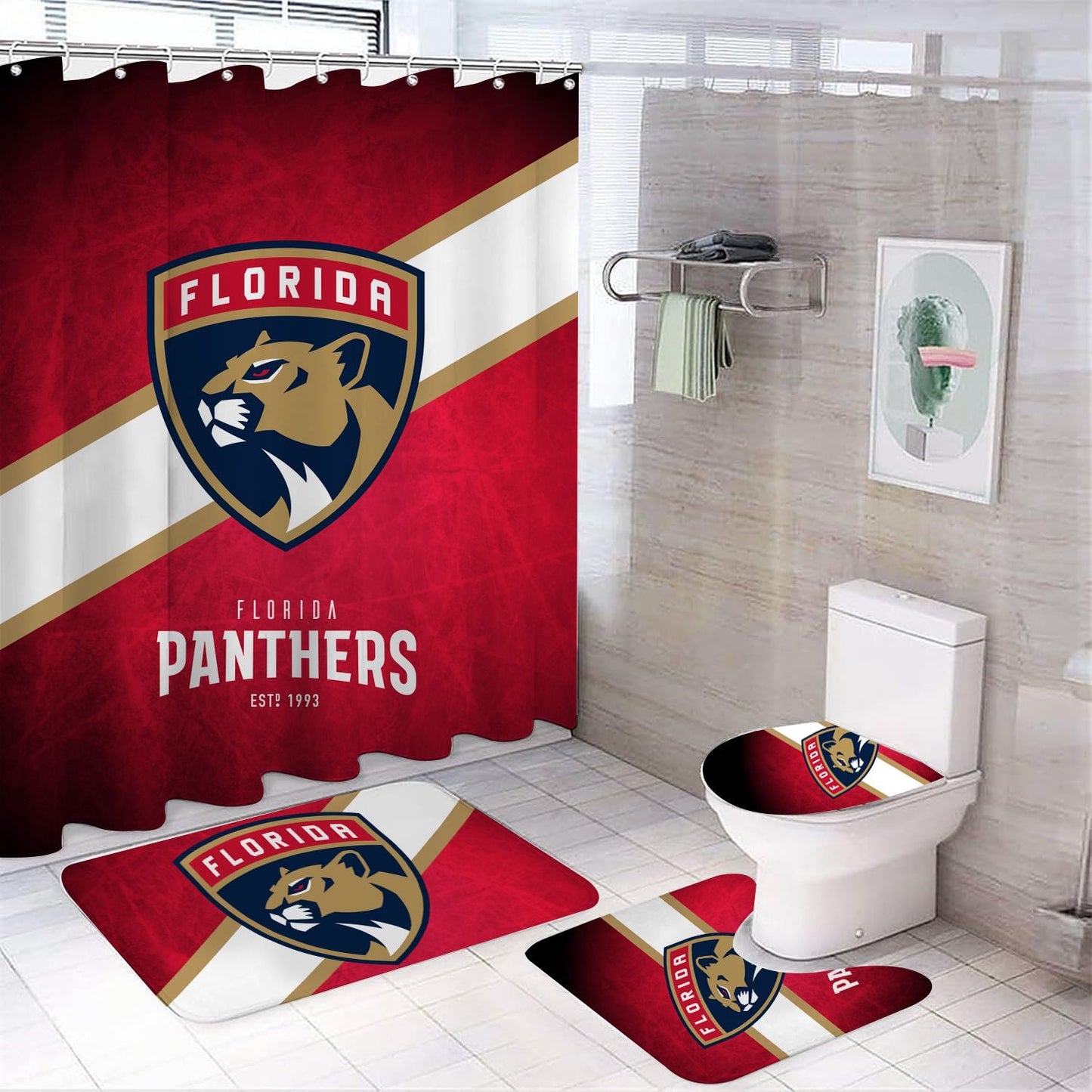 Ice Hockey Florida Shower Curtain