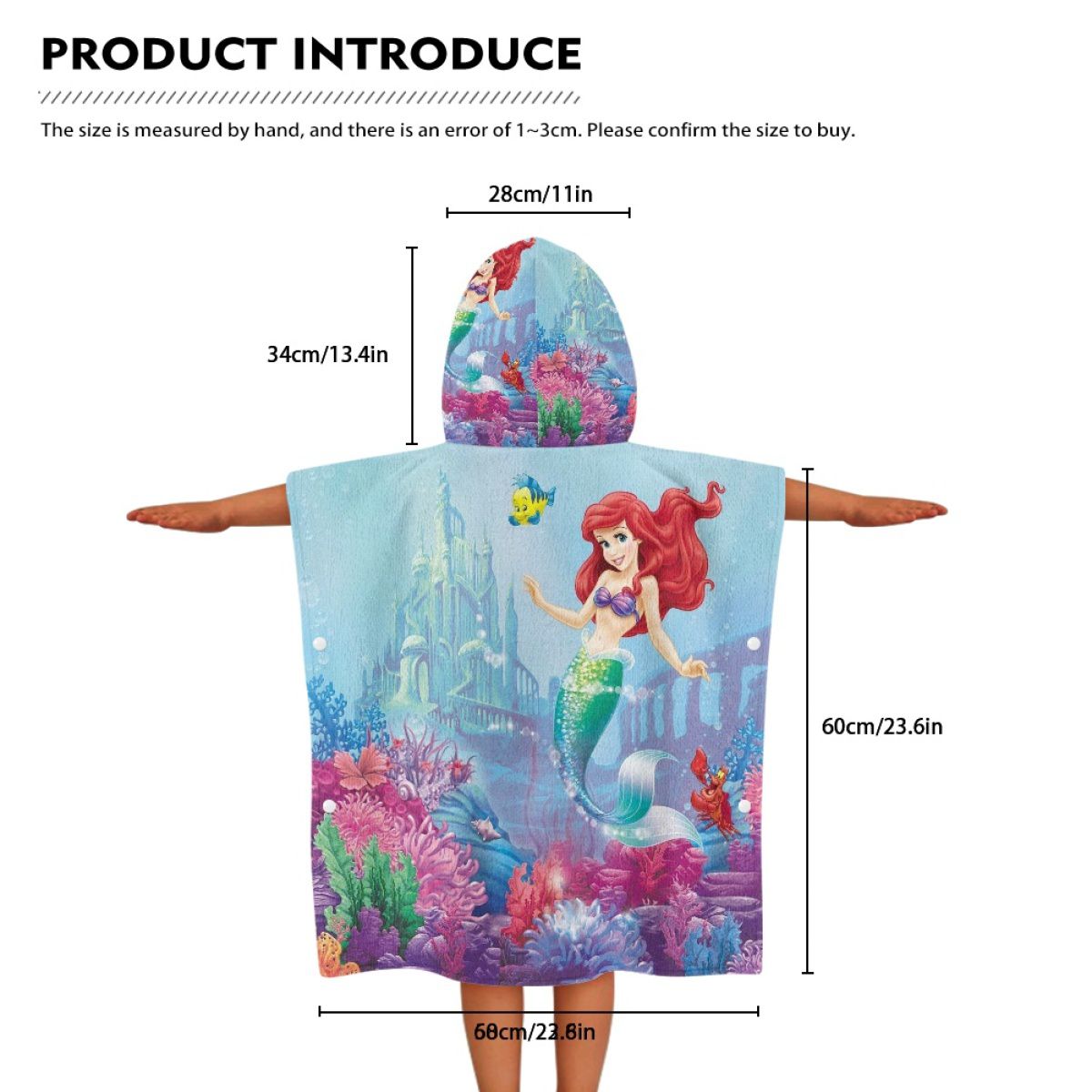 Mermaid Princess Ariel Hooded Towel