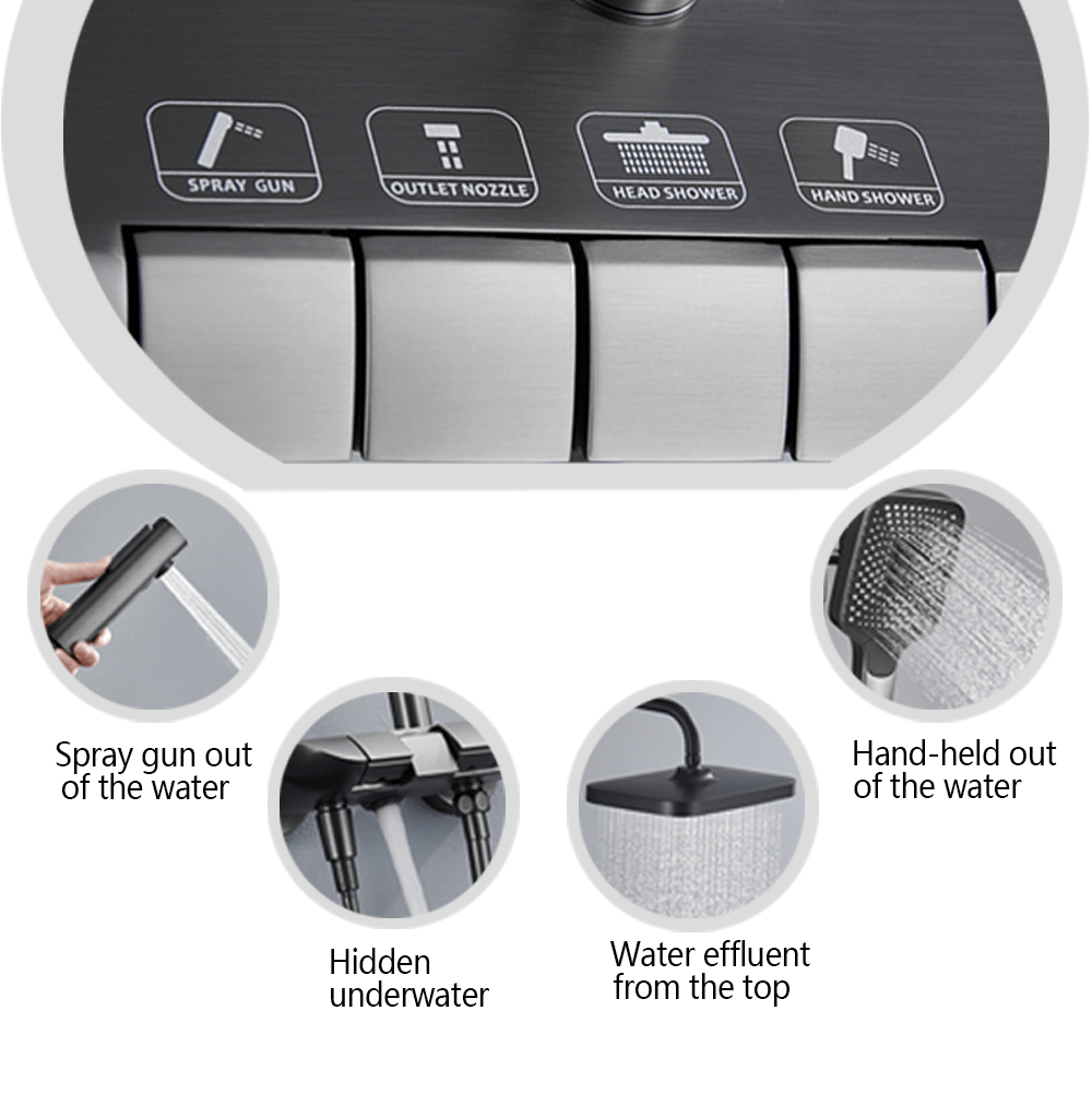 Piano Keys Thermostatic Shower Head Set