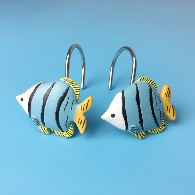 circo fish shower hooks Blue Tropical Fish Shower Curtain Hooks