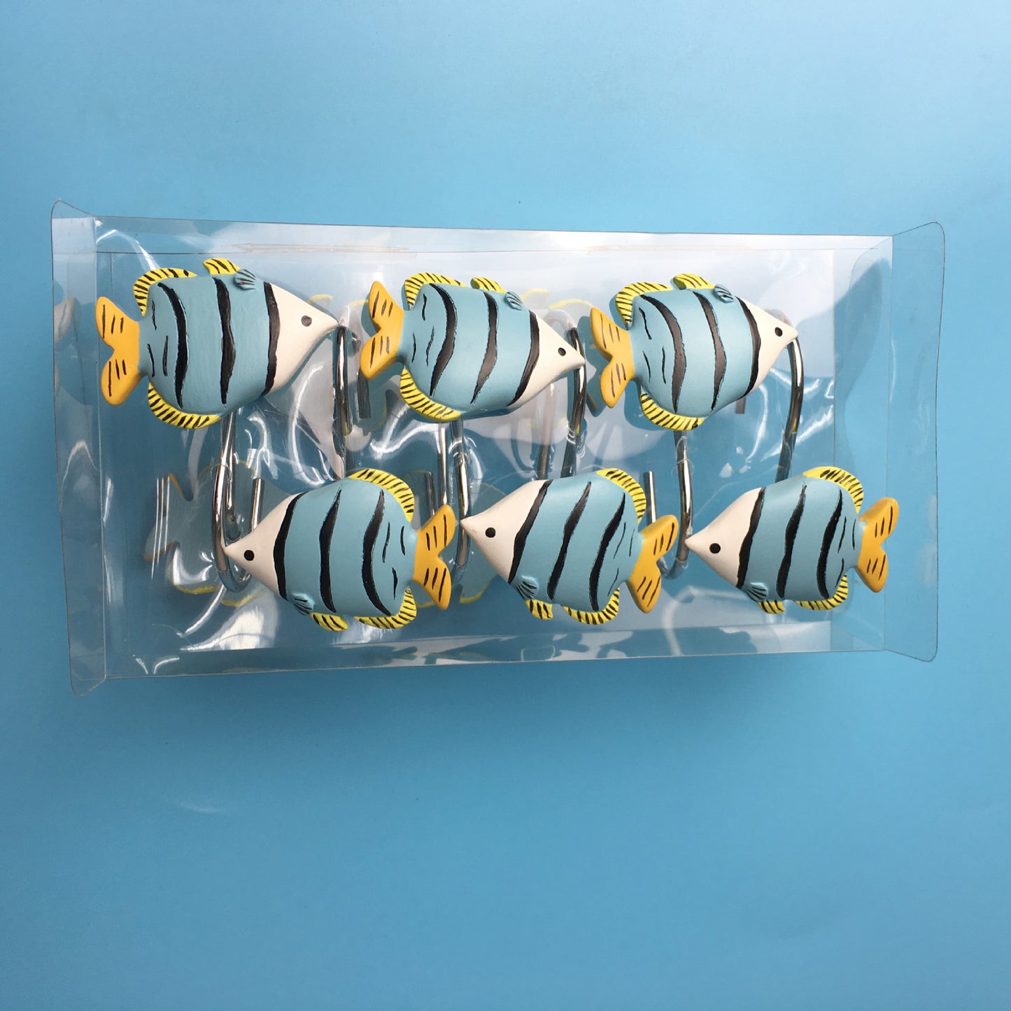 Blue Tropical Fish Shower Curtain Hooks