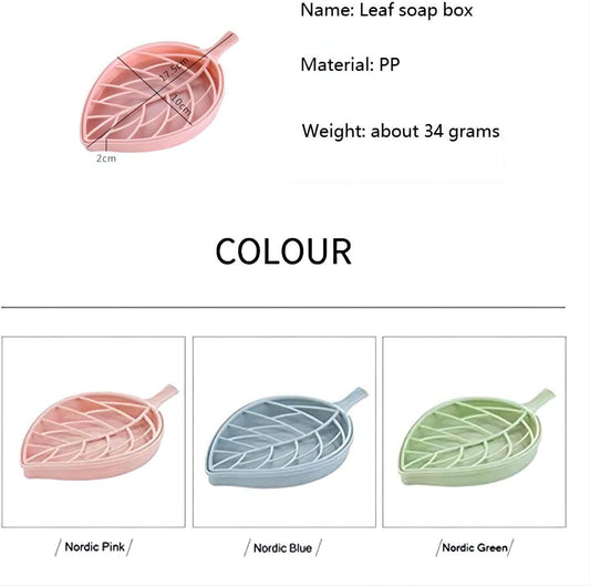 3 Color Pieces Leaf Shape Soap Dish