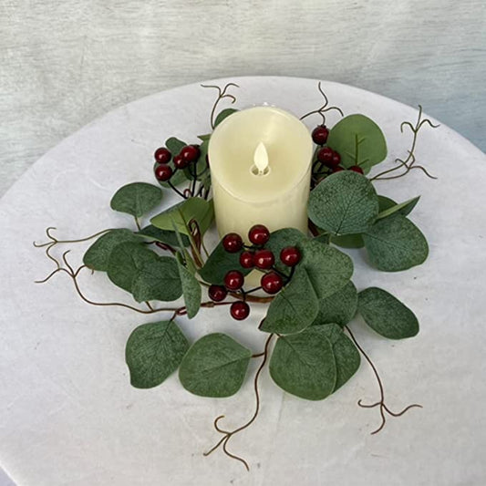 Silver Dollar Eucalyptus Candle Rings - 4 Pack