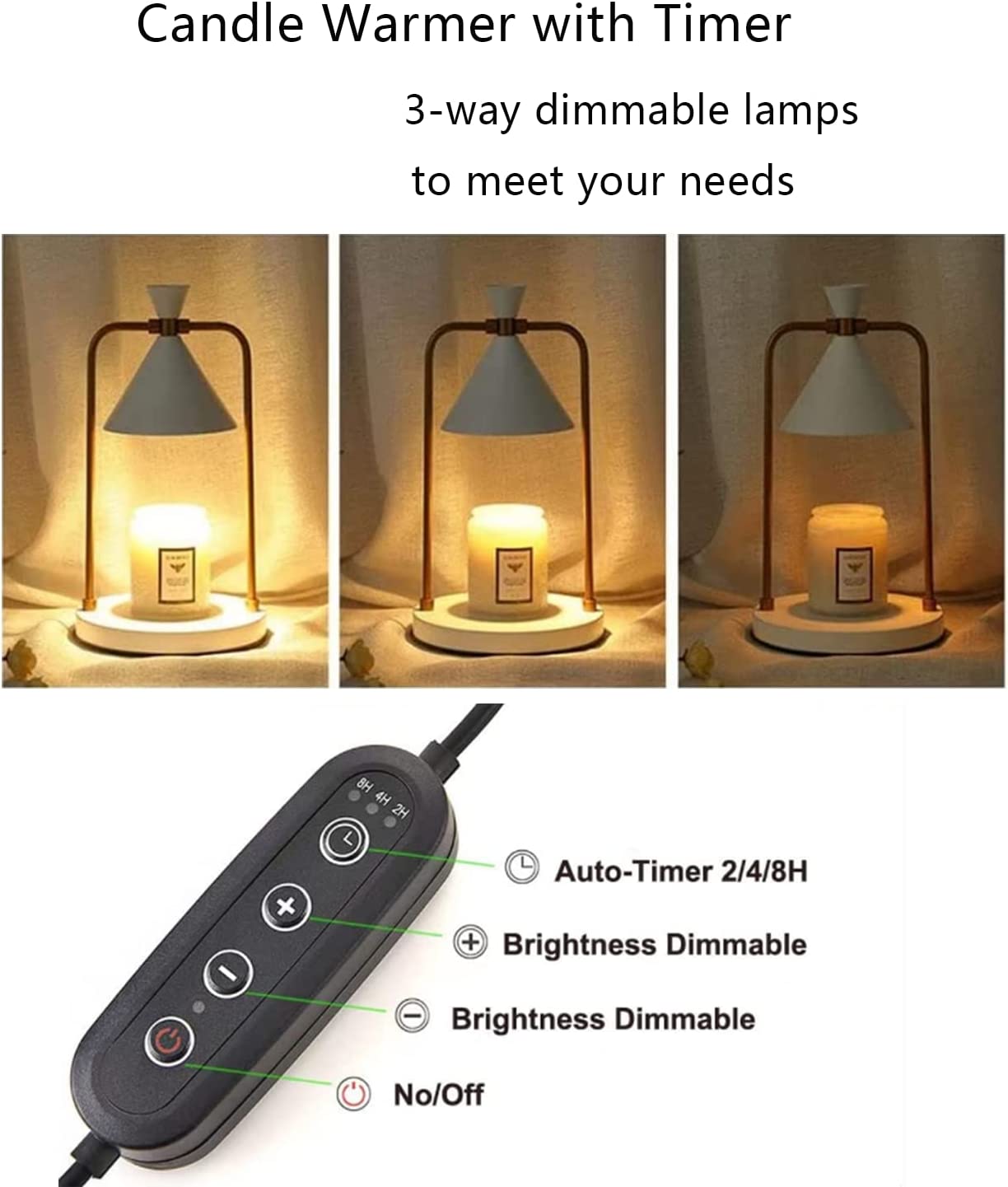 Mid Century Lampshade Candle Warmer Lamp + Timer Switch + 2 Bulbs