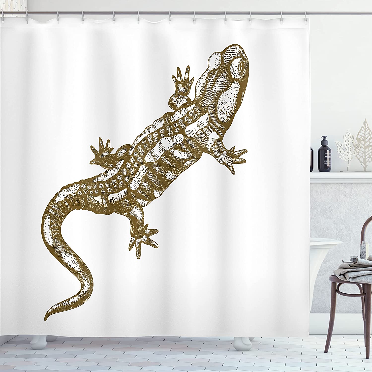 Green Gator Alligator Crocodile Shower Curtain