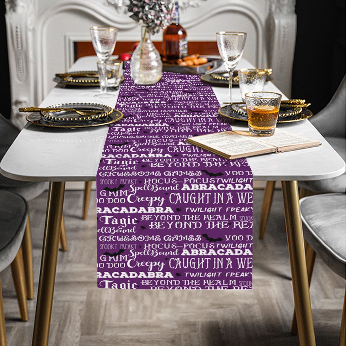 Abracadabra Halloween Quote Table Runner