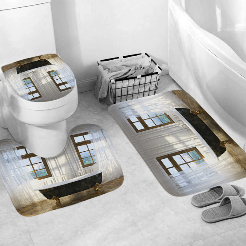 Old Fashioned Style Bathtub Shower Curtain