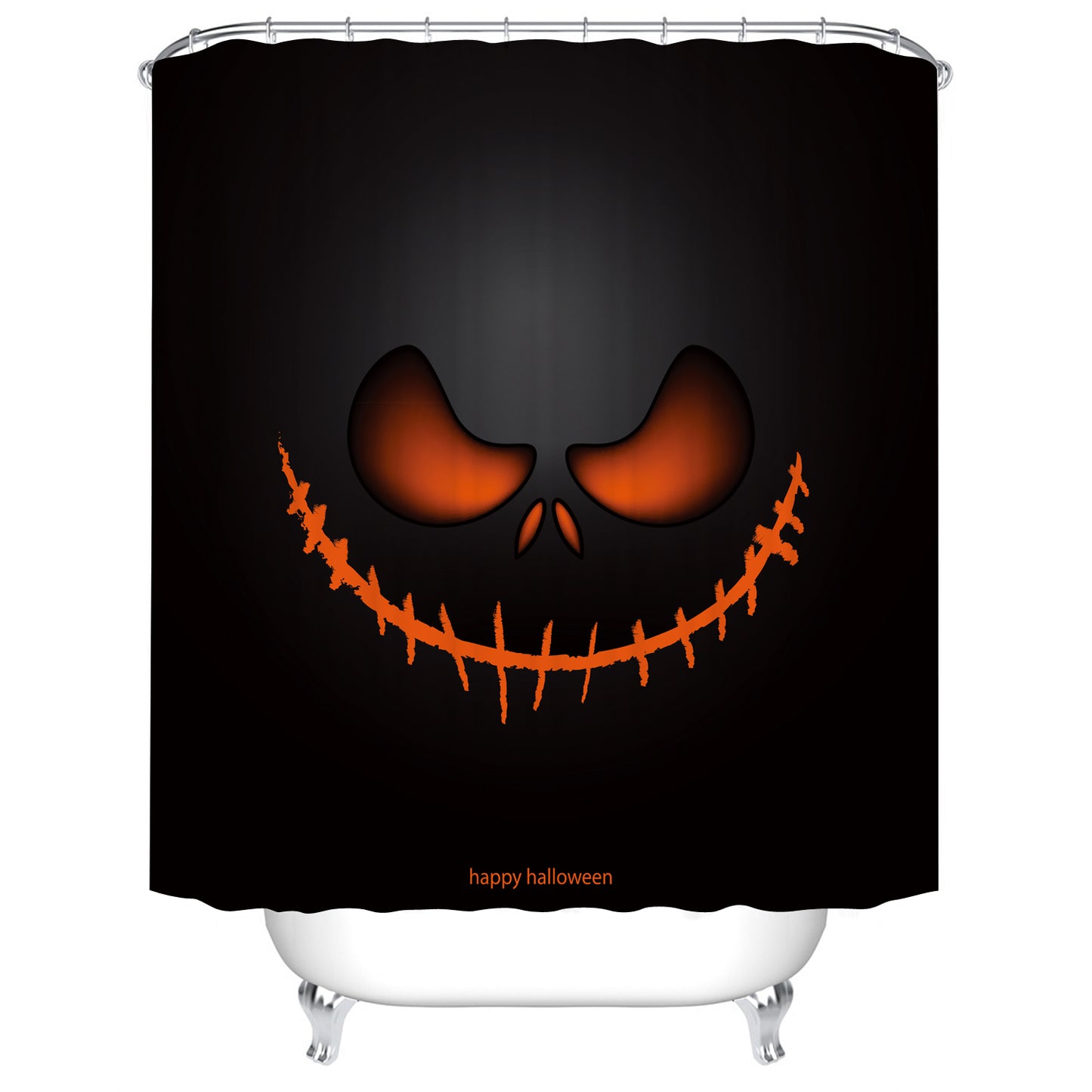 Black Backdrop Halloween Scary Face Shower Curtain