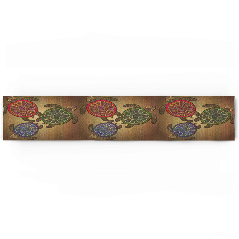 Brown Ethnic Sea Turtle Table Runner