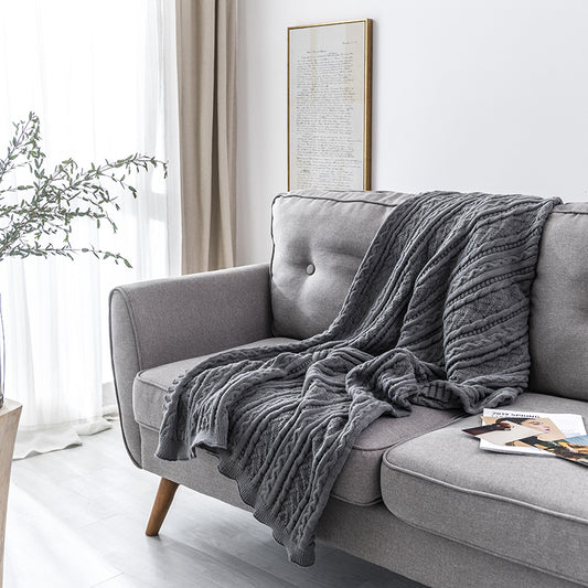 Kabel Stricken 4 Saison Einzellage Sherpa Couch Werfen Decke