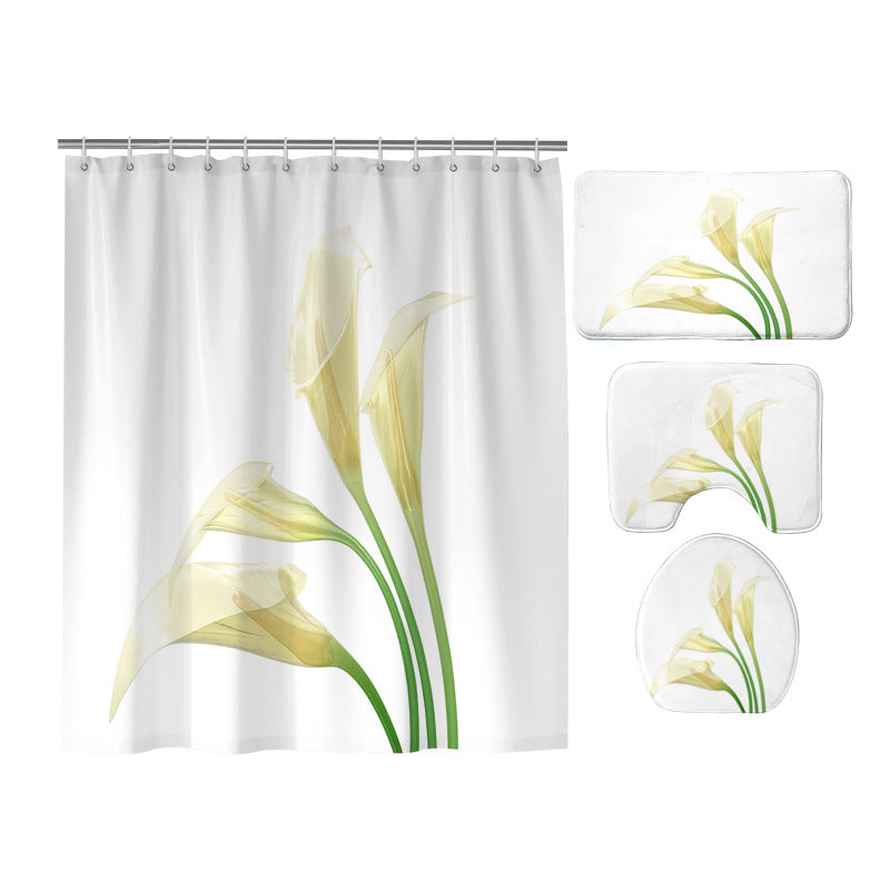 Isolated Calla White Bud Tulip Shower Curtain