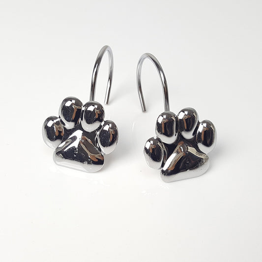 Dog Footprint Stainless Steel Shower Curtain Rings Hooks