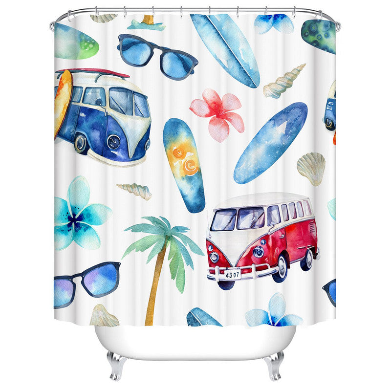 Summer Vacation Shower Curtain Beach Relaxing