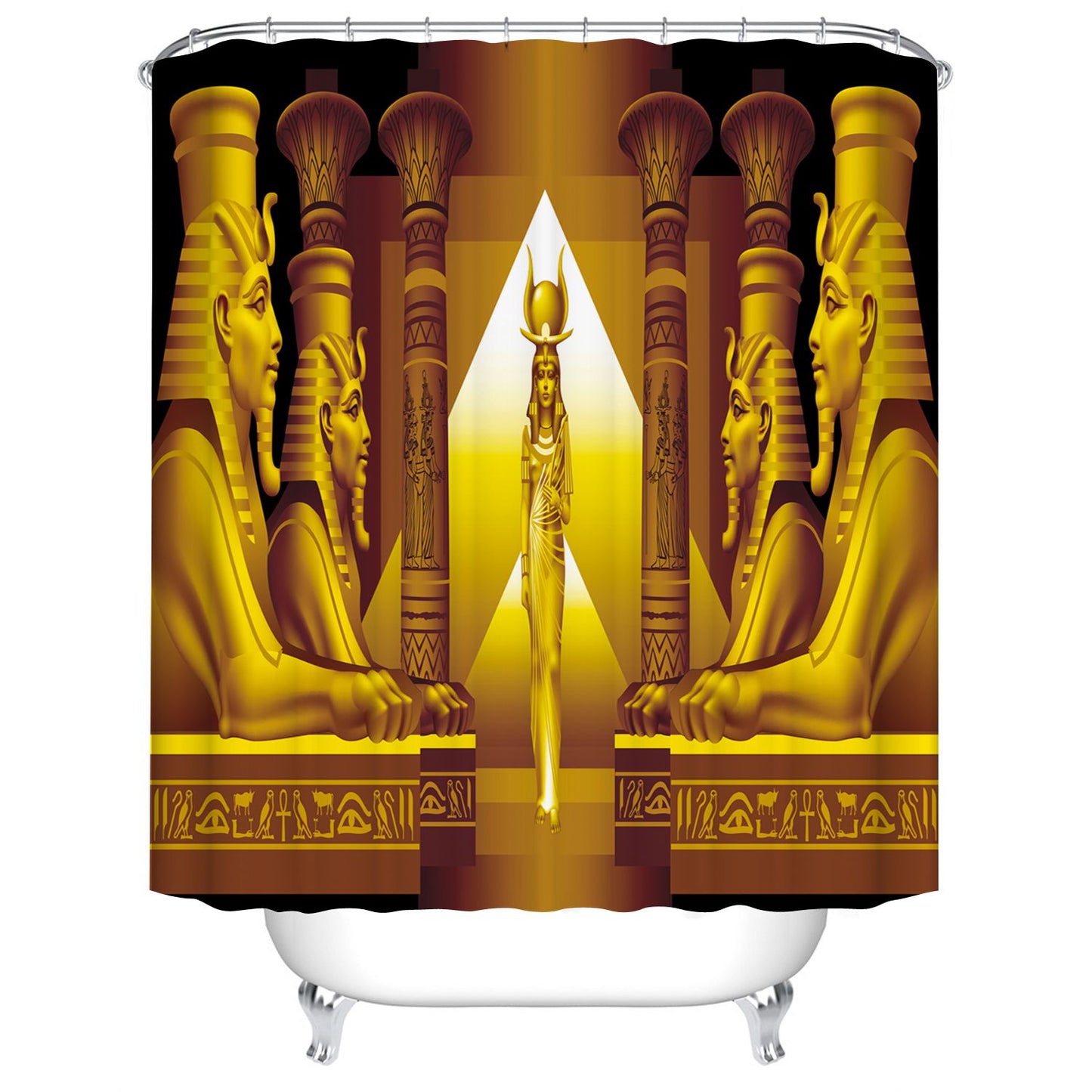 Egyptian Queen with Four Sphinx Shower Curtain