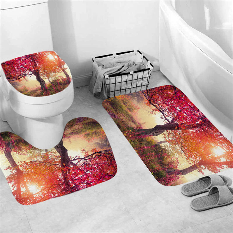 Forest Red Maple Tree Autumn Shower Curtain