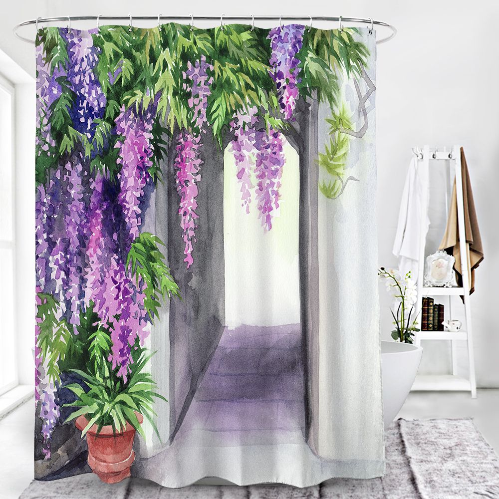 Garden Flower Blossoming Wisteria Shower Curtain