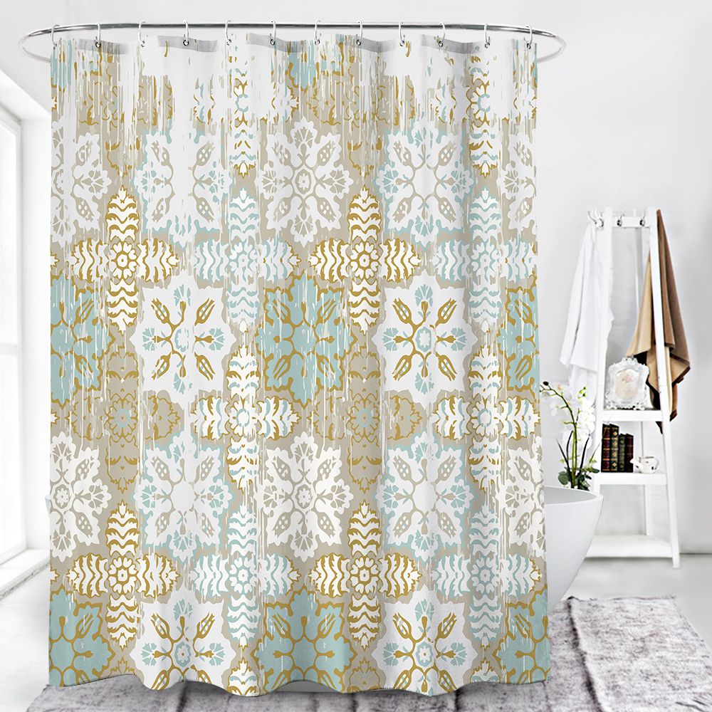 Grunge Dissolved Effect Damask Shower Curtain