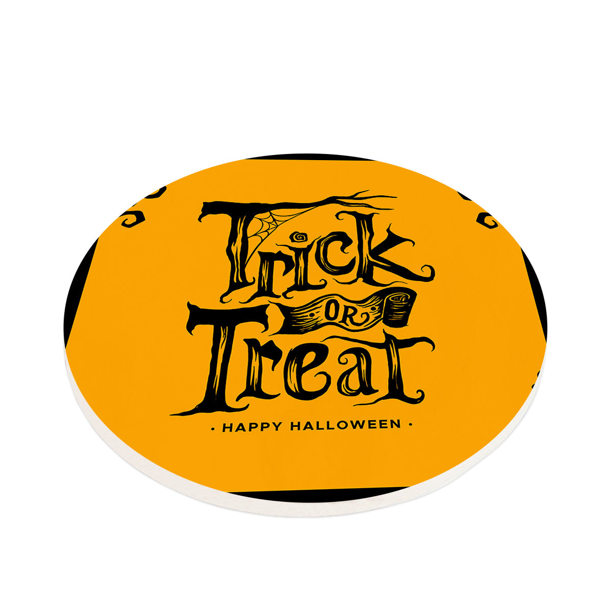 3 Color Funny Trick or Treat Quote Halloween Absorbent Ceramic Stone Dinning Table Car Coaster Set