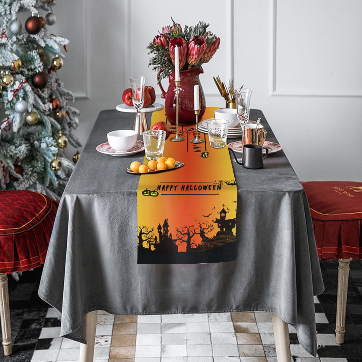 Haunt Castle Halloween Party Table Runner