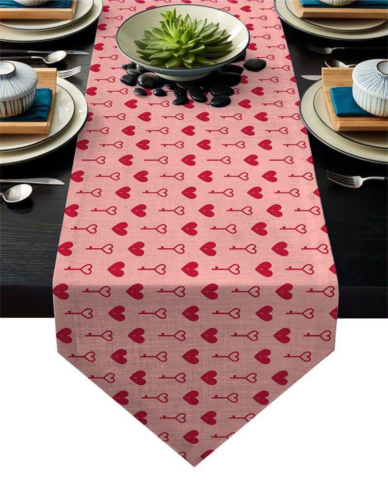 Romantic Heart Key Table Runner