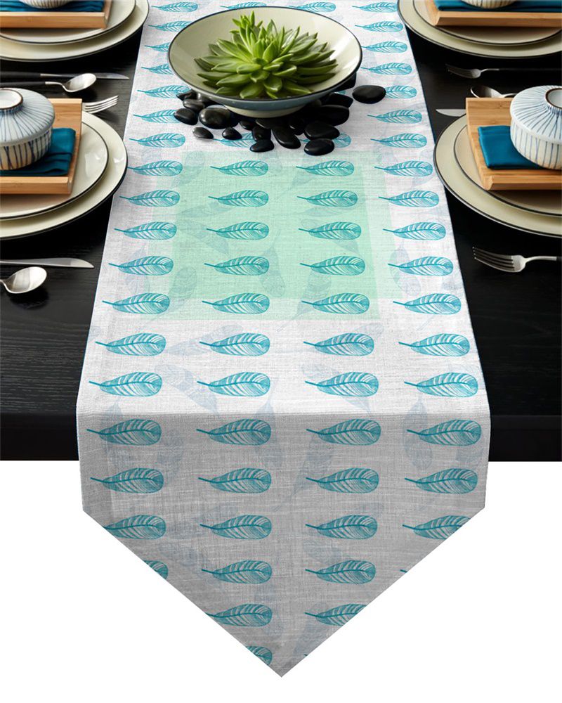 Mid Century Modern Leaf Table Runner