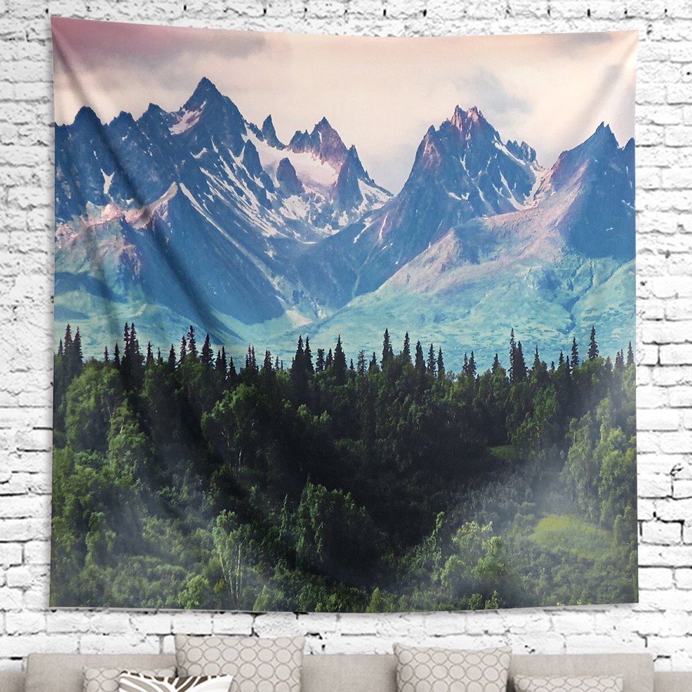 Mountain scene tapestry on sale