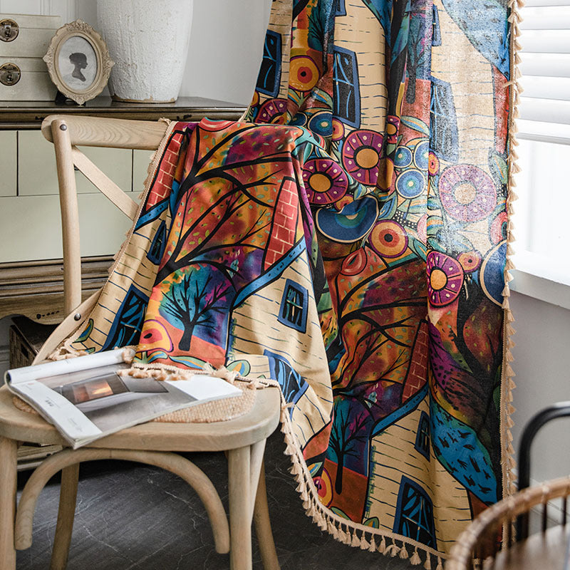 Farmhouse Country Moroccan Bohemian Blackout Curtain
