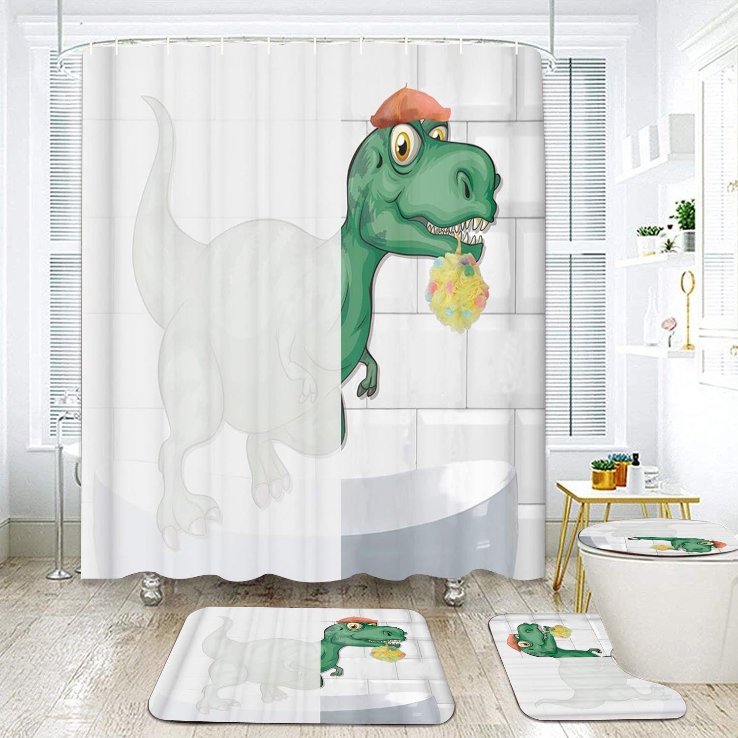 LV Dinosour Design | Shower Curtain