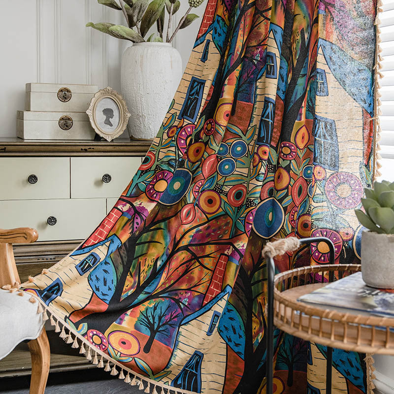 Farmhouse Country Moroccan Bohemian Blackout Curtain