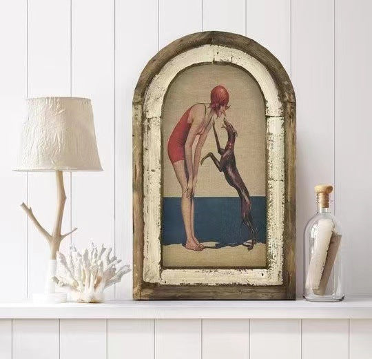 Pinup Girl Farmhouse Wooden Frame Wall Decor