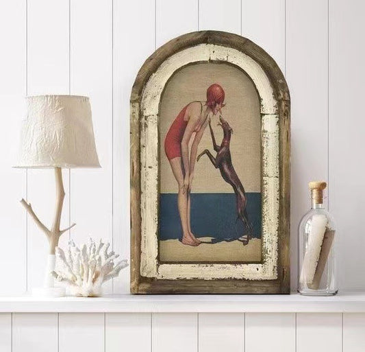Pinup Girl Farmhouse Wooden Frame Wall Decor