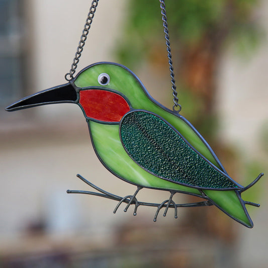 Hummingbird Stained Glass Suncatcher for Windows Hanging