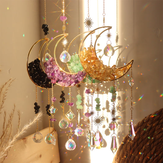 7+ Crystals Crescent Moon Suncatcher