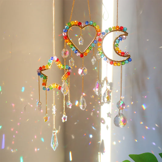 Moon/Star/Heart Crystal Suncatcher