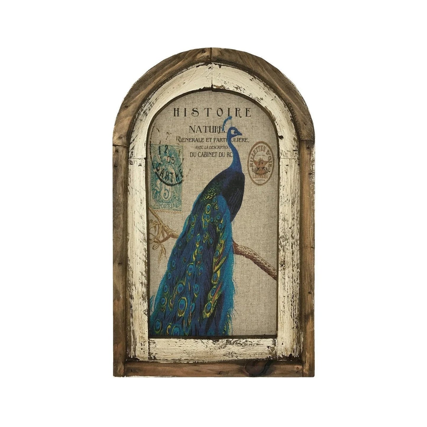 Peacock Farmhouse Wooden Frame Wall Decor