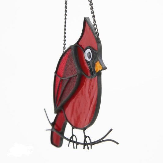 Cardinal Stained Glass Suncatcher for Windows Hanging