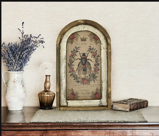 Queen Bee Farmhouse Wooden Frame Wall Decor