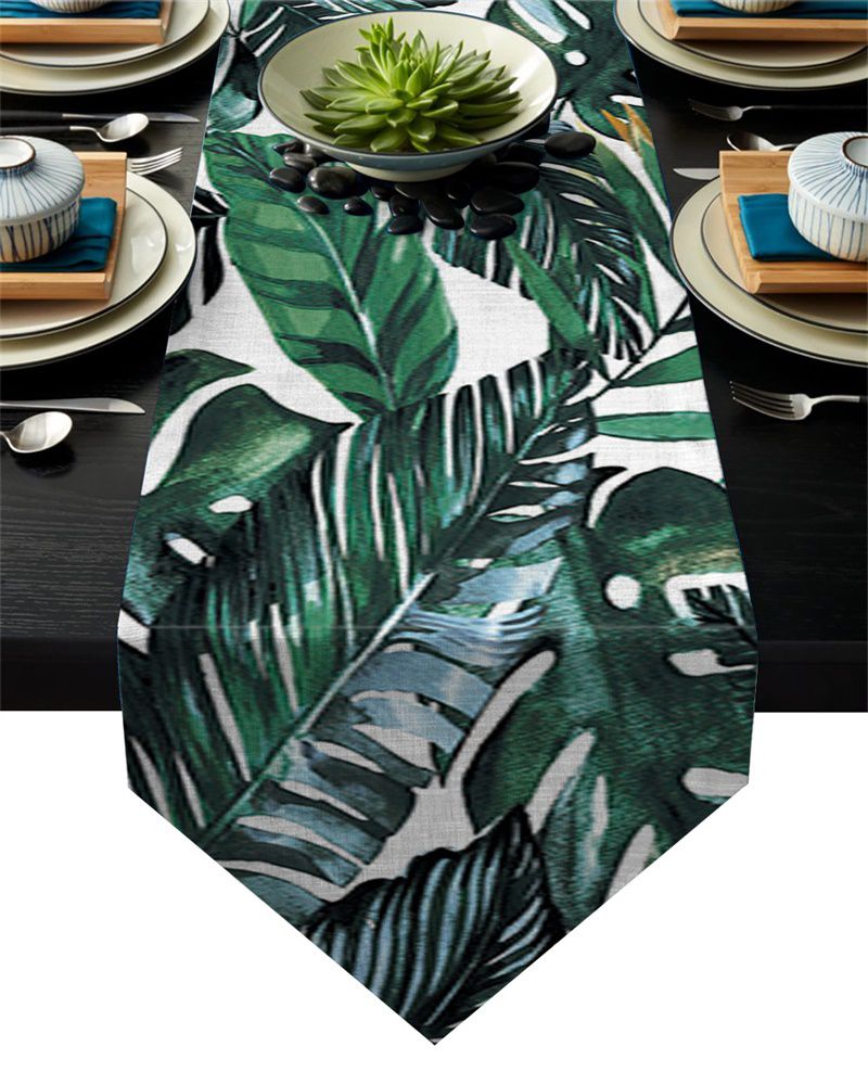 Palm Banana Leaves Table Runner