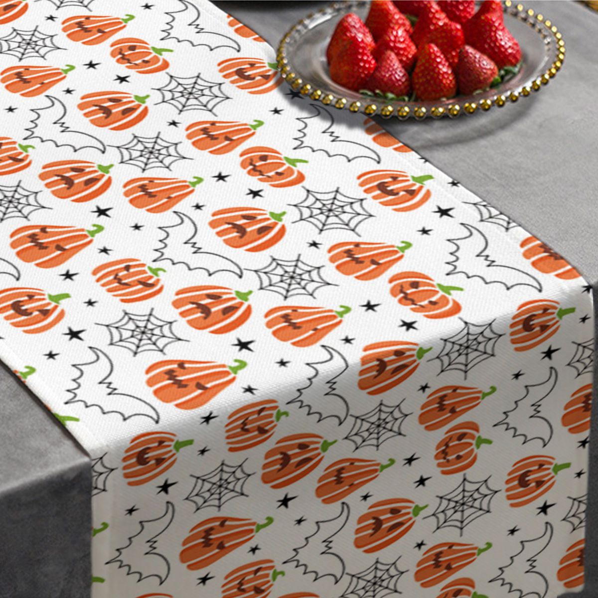 Pumpkin Facial Expression Table Runner