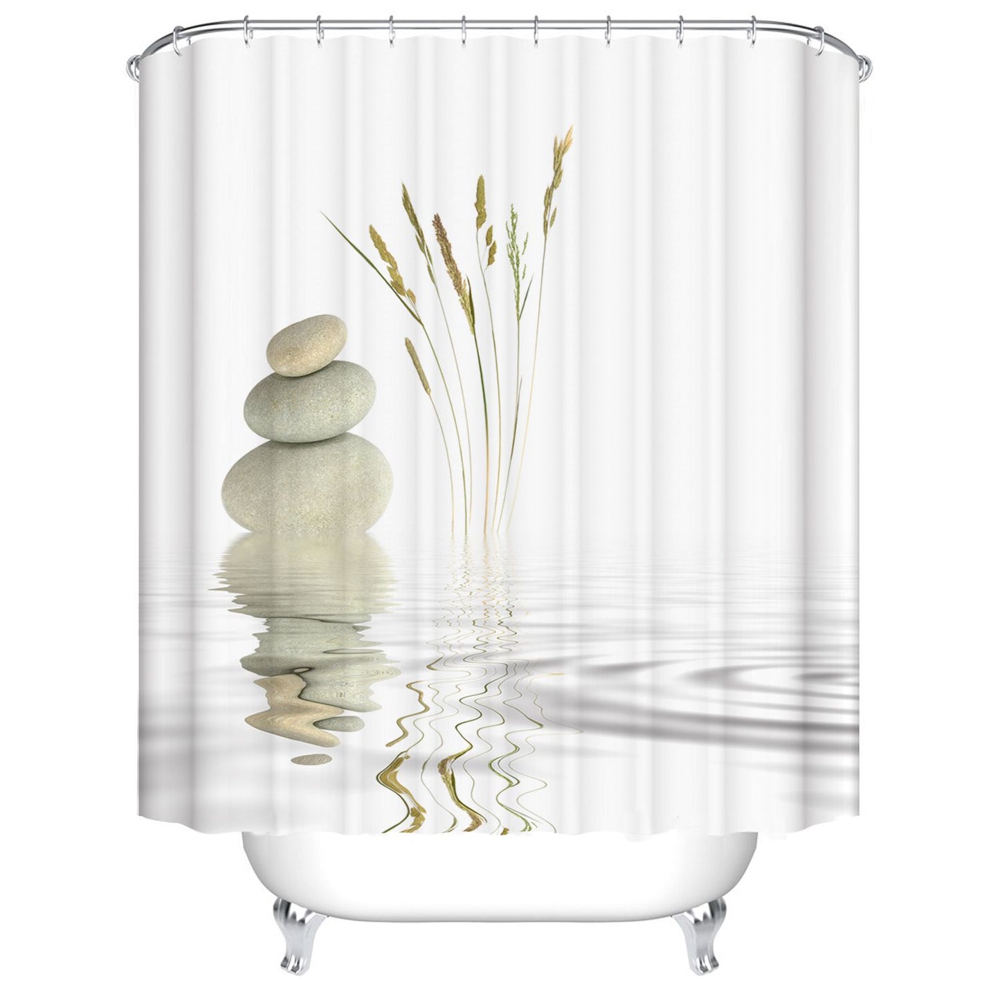 Zen Stone Shower Curtain Peaceful River