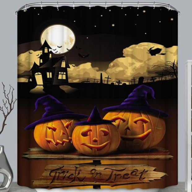 Pumpkin with Hat Trick Or Treat Shower Curtain