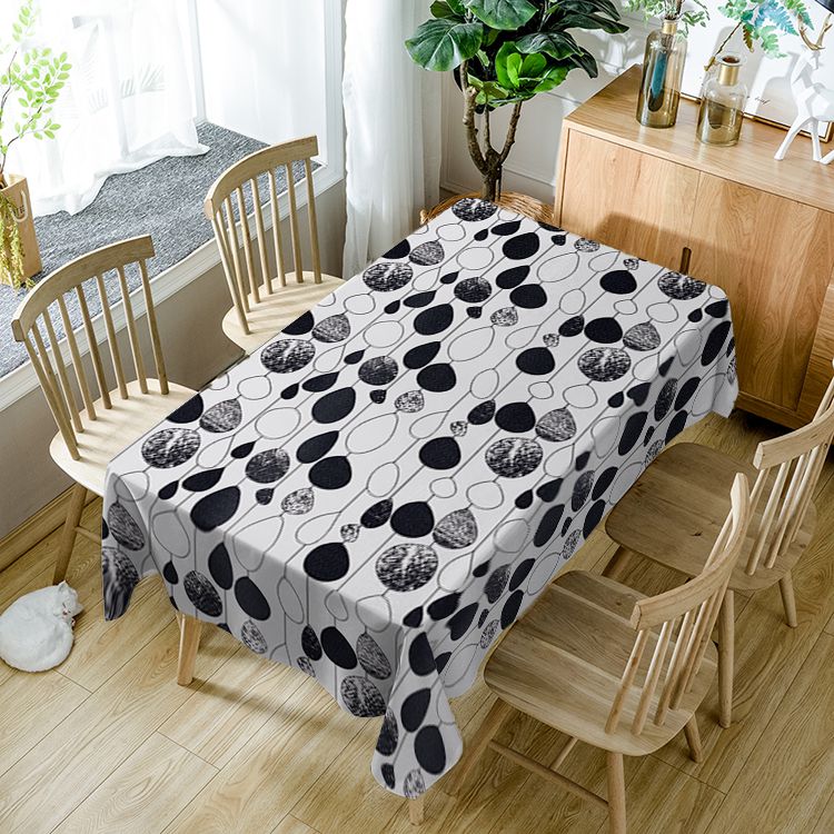 Balloon Tablecloth Black White Mid Century Modert Art Seamless Rectangle Table Cover