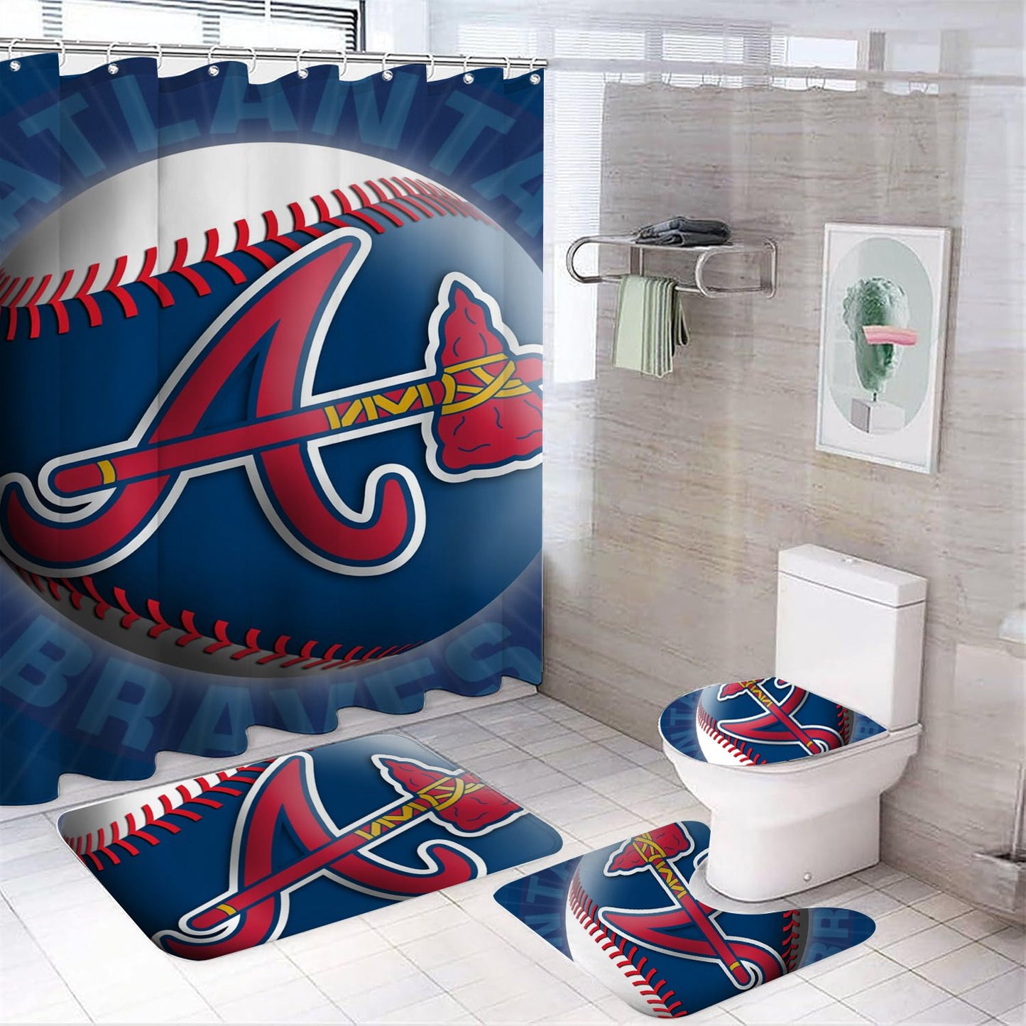 Atlanta Baseball Shower Curtain