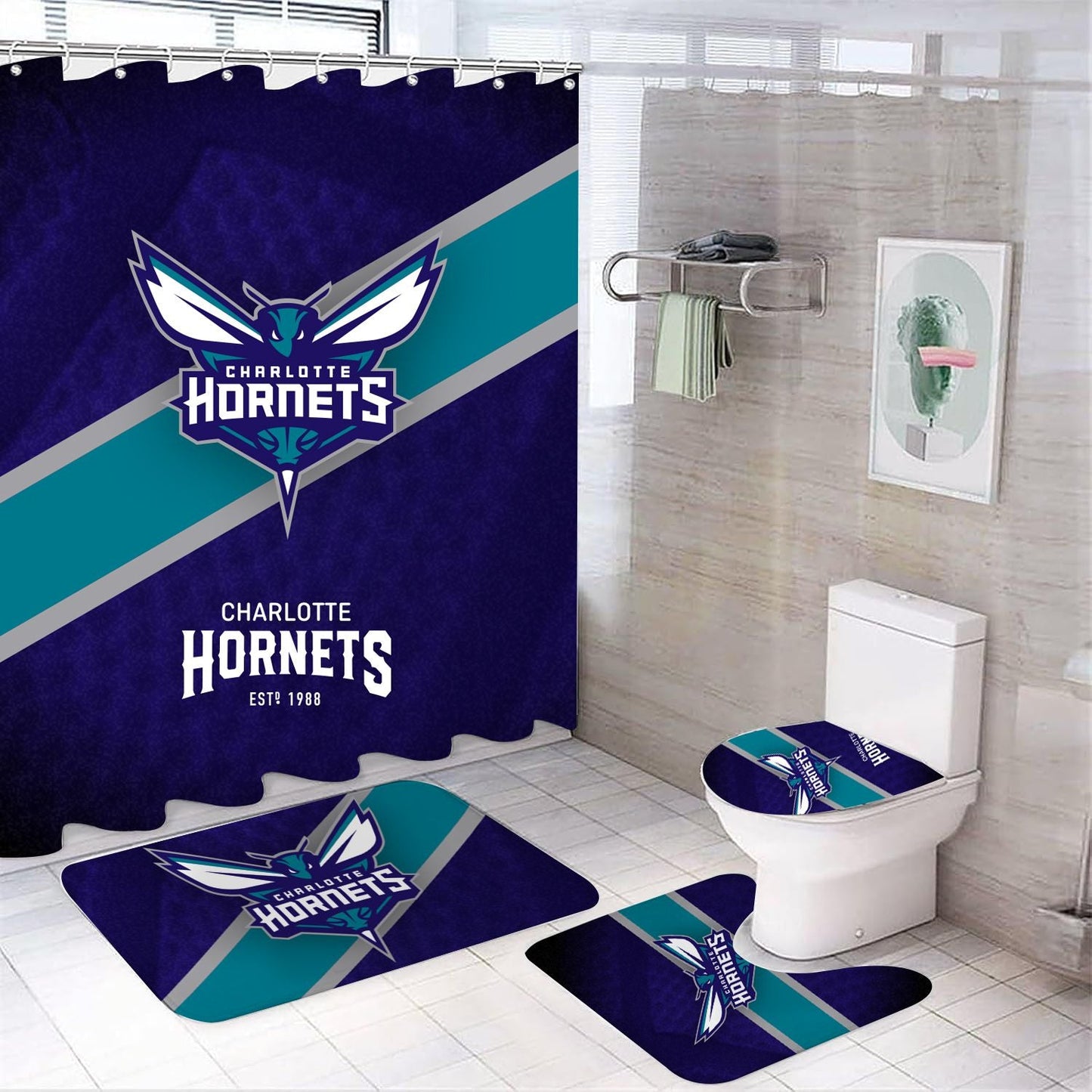 Basketball Sport Charlotte Shower Curtain
