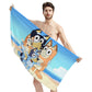 Cartoon Blue Puppey Beach Towel