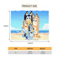Cartoon Blue Puppey Beach Towel
